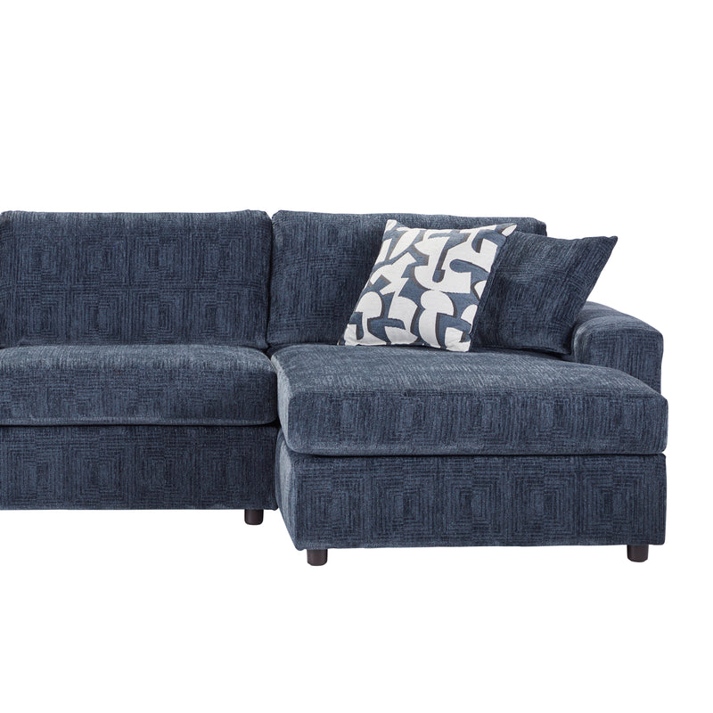 New Classic Furniture Tristan Indigo Blue 2pc Chaise Sectional