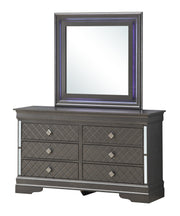 Glory Furniture Verona Metalic Black Dresser and Mirror