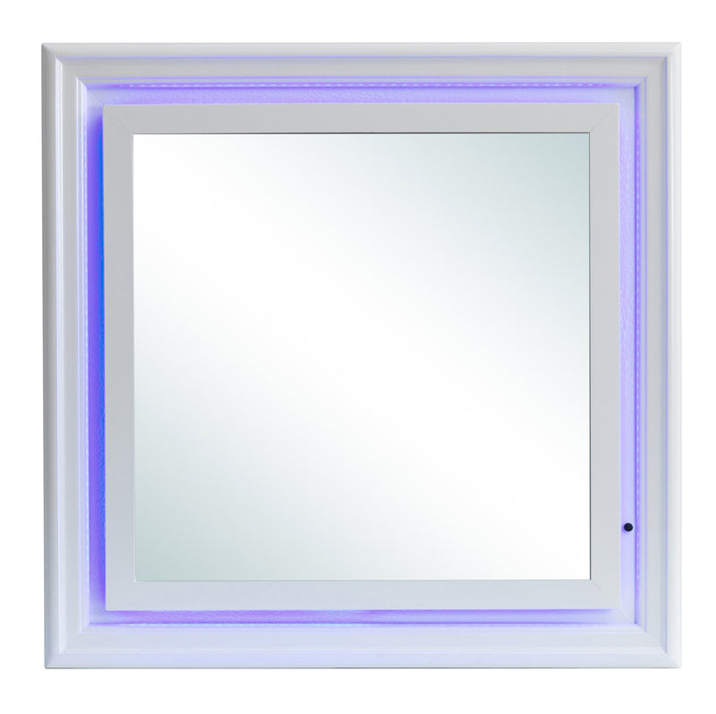 Glory Furniture Lorana White Pearl LED Mirror