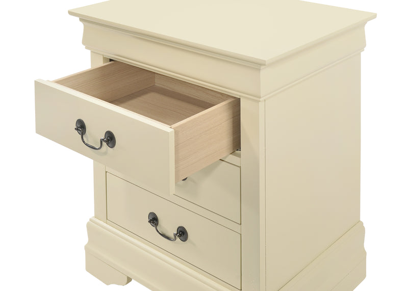 Glory Furniture Louis Phillipe Pink 3 Drawers Nightstand