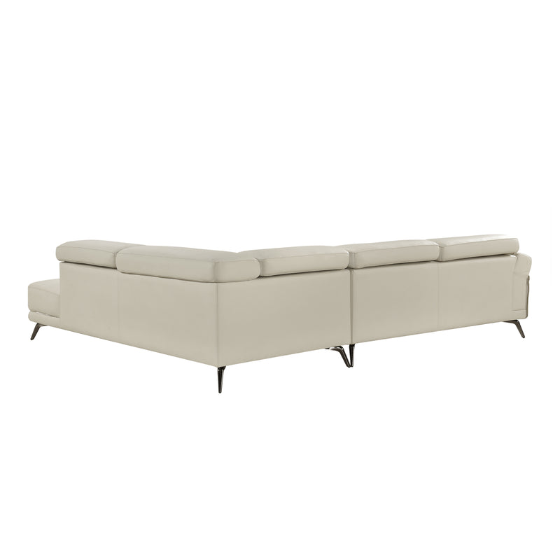 Home Elegance Giselle Beige 2pc Sectional with Right Side Chaise