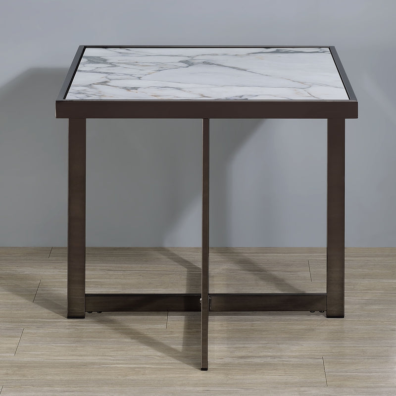 Steve Silver Kayley White Square End Table