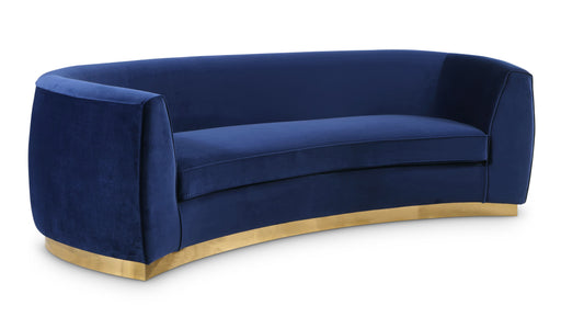 Meridian Furniture Julian Navy Velvet Gold Sofa
