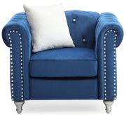 Glory Furniture Raisa Navy Blue Velvet Chair