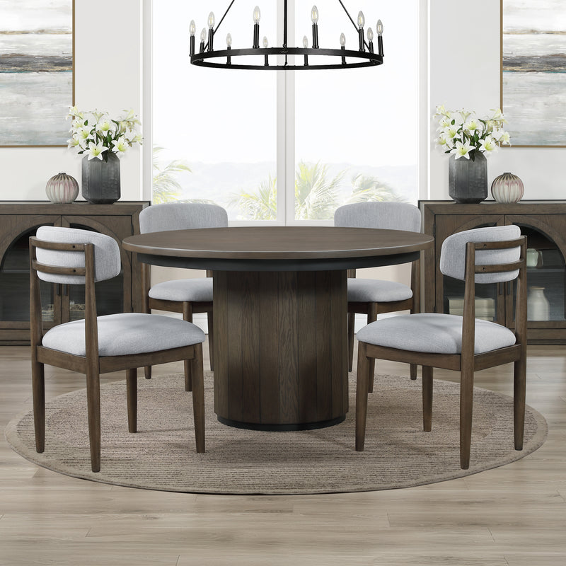 Steve Silver Burlington Brown 5pc Round Dining Set