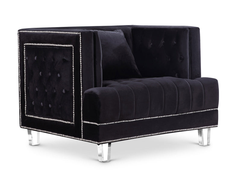 Meridian Furniture Lucas Black Velvet Chair