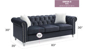 Glory Furniture Raisa Black Velvet Sofa