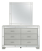 Glory Furniture Madison Silver Champagne Dresser and Mirror