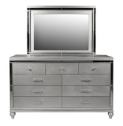 New Classic Furniture Valentino Silver Dresser and Mirror