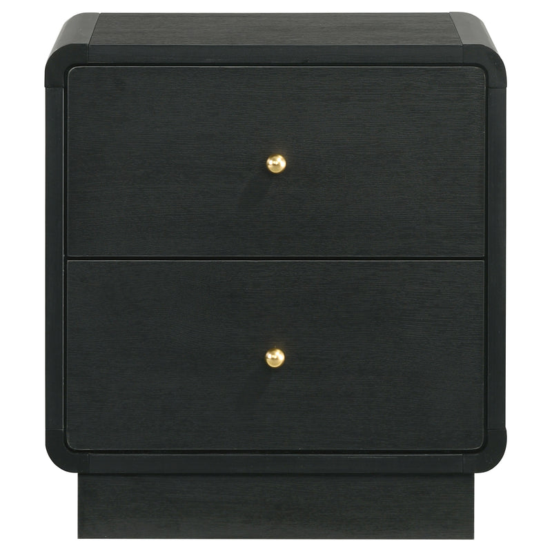 Coaster Furniture Cavelle Black 2 Drawer Nightstand