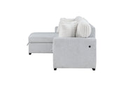 Global Furniture U0204 Light Grey White Reversible Pull Out Sofa Bed