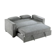 Home Elegance Alta Gray Convertible Studio Sofa with Pull Out Bed