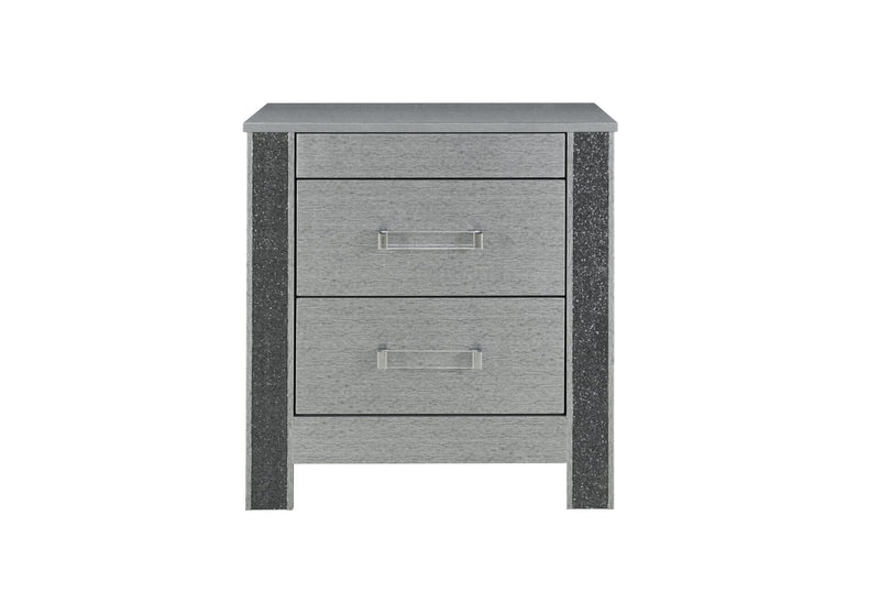 Global Furniture Logan Silver Nightstand