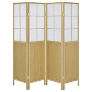 Coaster Furniture Edwards Natural Beige 4 Panel Room Divider Folding Shoji Screen