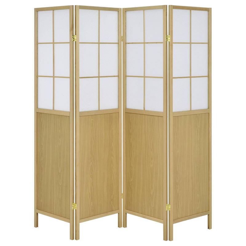 Coaster Furniture Edwards Natural Beige 4 Panel Room Divider Folding Shoji Screen