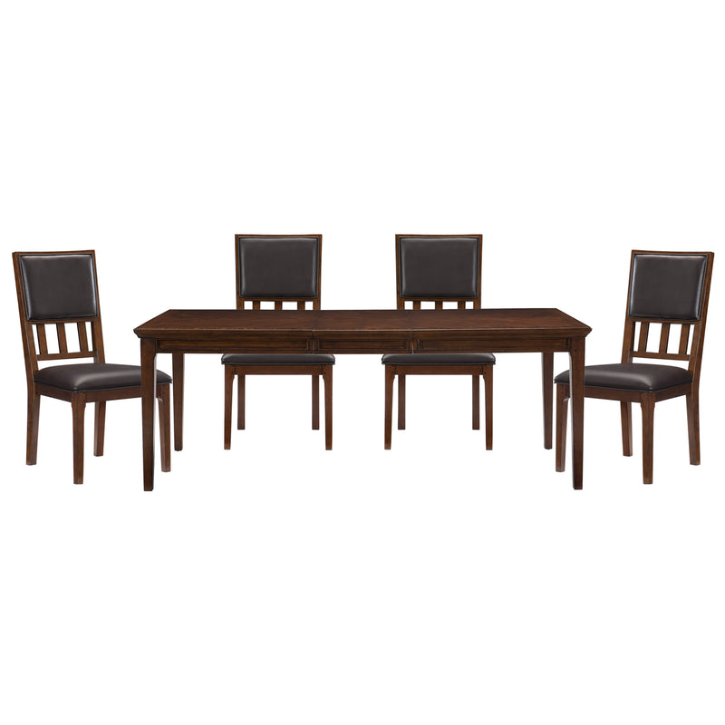 Home Elegance Frazier Park Brown Cherry 5pc Dining Room Set
