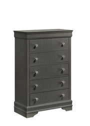 Galaxy Home Blaze Gray 5 Drawer Chest