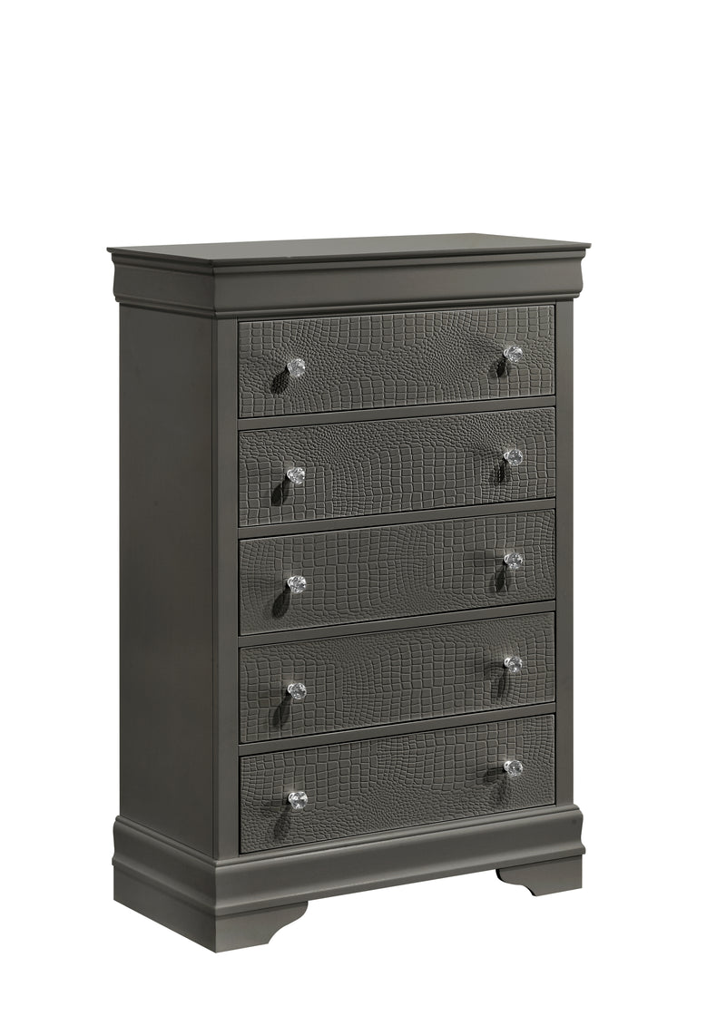 Galaxy Home Blaze Gray 5 Drawer Chest
