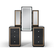 Glory Furniture Black 6 Drawers Vanity Table and Mirror