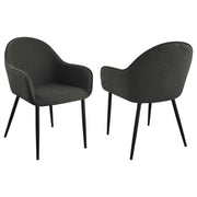 2 Coaster Furniture Emma Charcoal Black Dining Arm Chairs