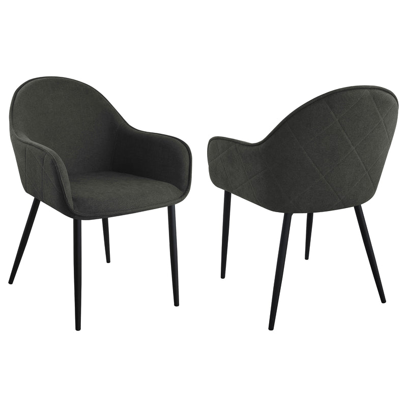 2 Coaster Furniture Emma Charcoal Black Dining Arm Chairs