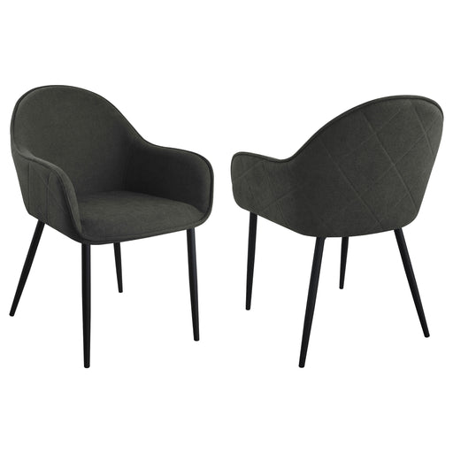 2 Coaster Furniture Emma Charcoal Black Dining Arm Chairs