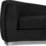 Meridian Furniture Julian Black Velvet Chrome Chaise