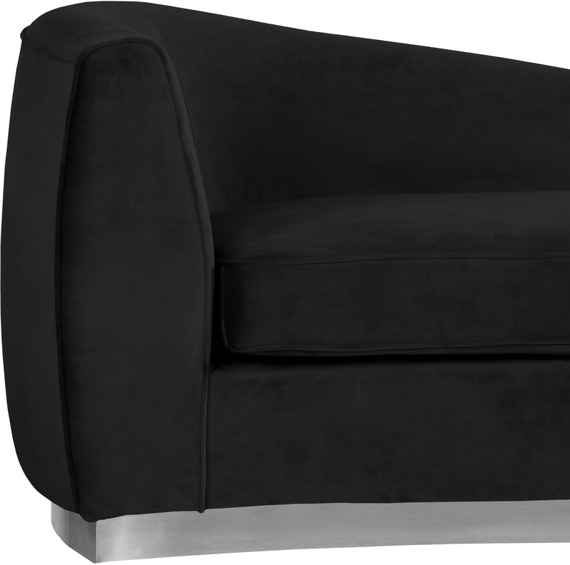 Meridian Furniture Julian Black Velvet Chrome Chaise