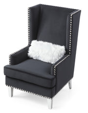 Glory Furniture Wilshire Dark Gray Velvet Chair