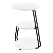 Coaster Furniture Hilly White Black 3 Tier Round Side Table