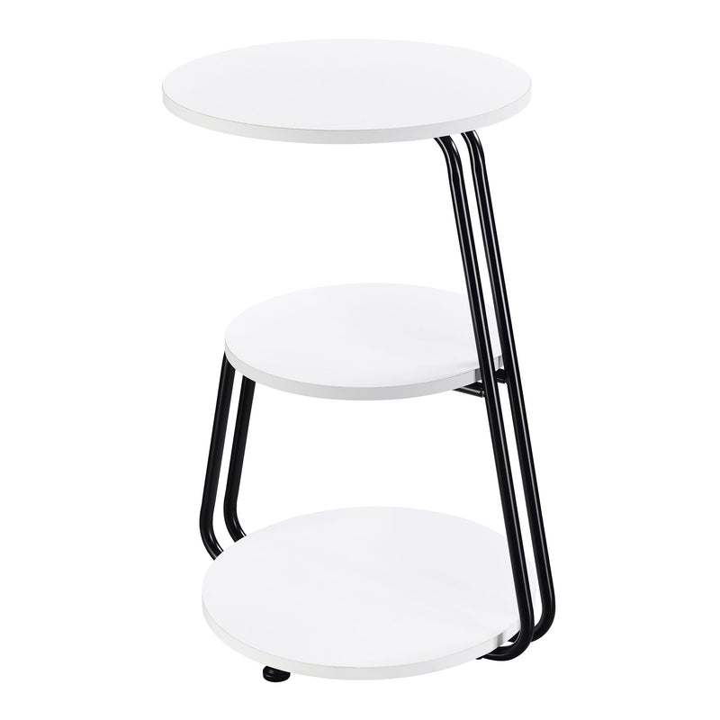 Coaster Furniture Hilly White Black 3 Tier Round Side Table