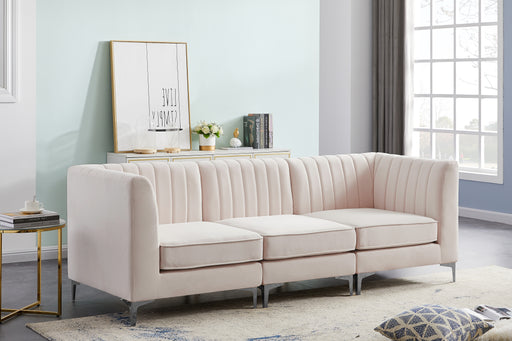 Meridian Furniture Alina Cream Velvet Modular Sofa