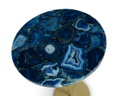 Steve Silver Oceana Blu Agate Top Round Chairside Table