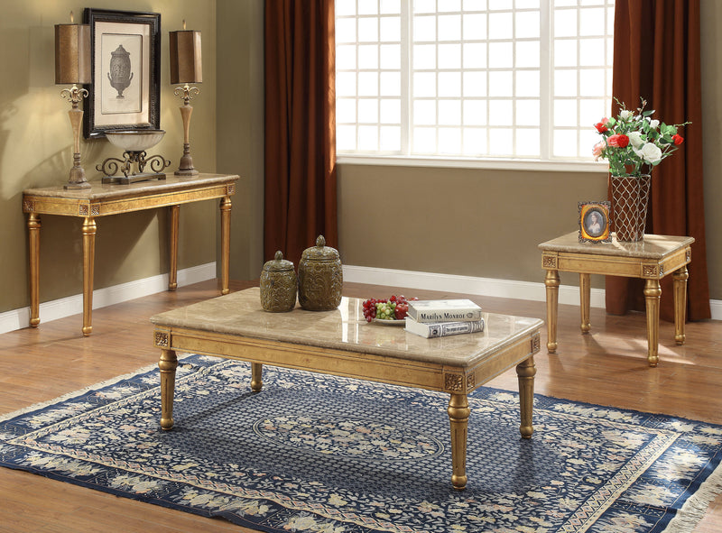 Acme Furniture Daesha Antique Gold 3pc Coffee Table Set
