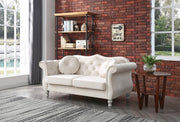 Glory Furniture Hollywood Ivory Velvet Fabric Loveseat