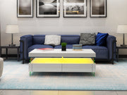 Galaxy Home Ria White LED Coffee Table