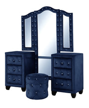 Galaxy Home Sophia Blue Upholstery Vanity Set
