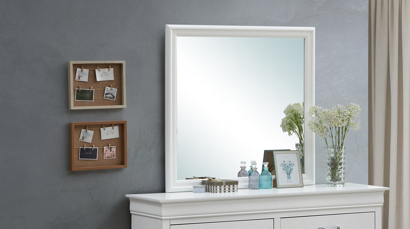 Glory Furniture Lorana White Pearl Mirror