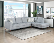 Home Elegance Broadway Blue 2pc Sectional with Right Chaise