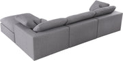 Meridian Furniture Serene Navy Fabric Modular 4pc Sectional with Ottoman