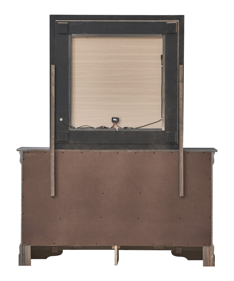 Glory Furniture Verona Metalic Black Dresser and Mirror