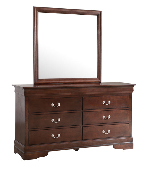 Glory Furniture Louis Phillipe Traditional Cappuccino Dresser and Mirror