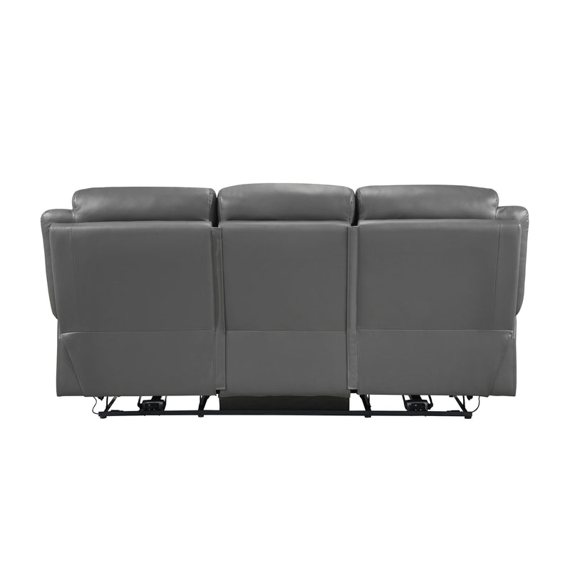 Home Elegance Laconia Gray Power Double Reclining Sofa