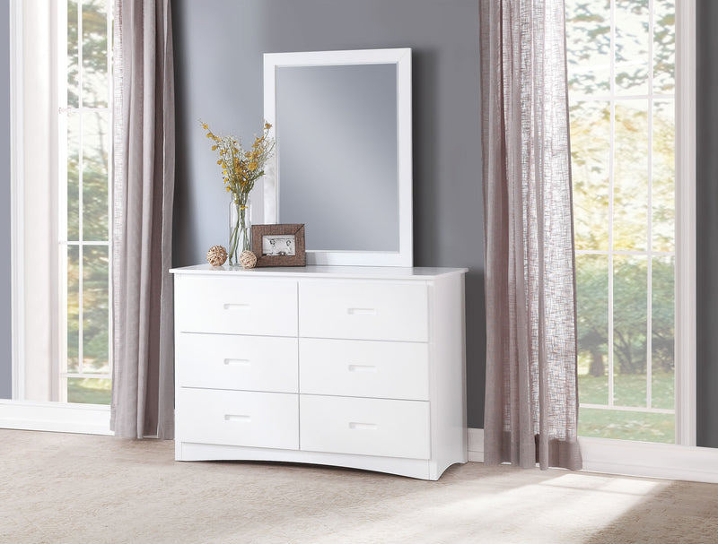 Home Elegance Galen White Dresser and Mirror