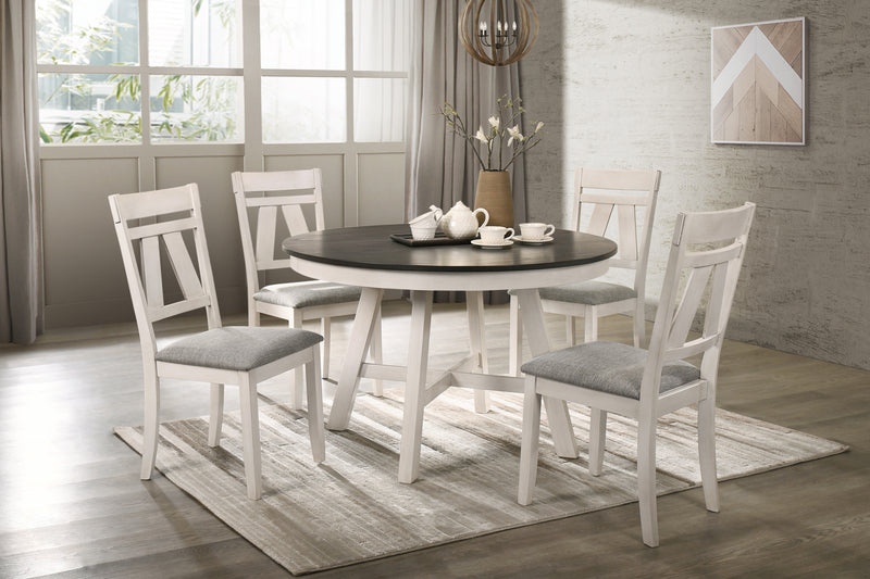 New Classic Furniture Maisie White Brown Round Table