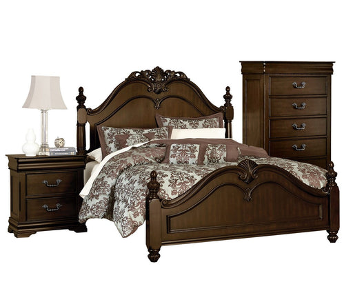 Home Elegance Mont Belvieu Cherry 2pc Bedroom Set With Cal King Bed