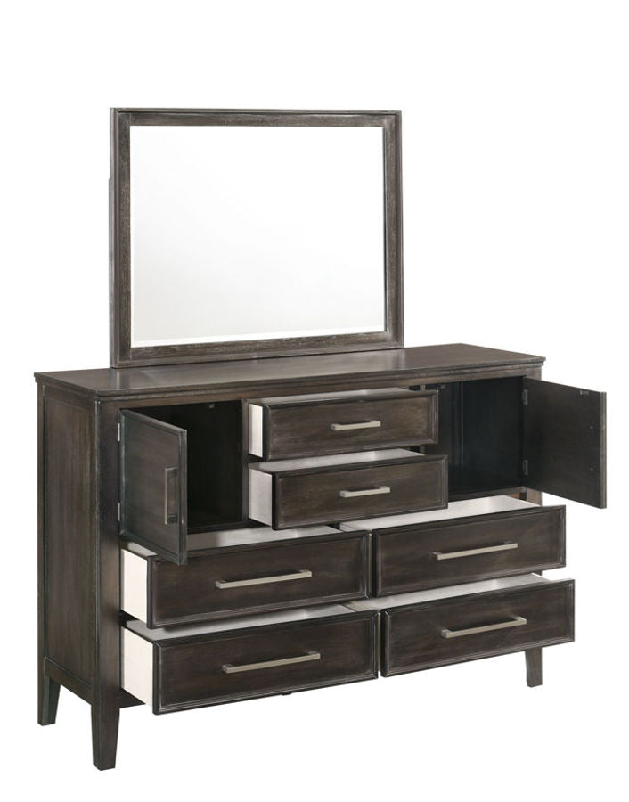 New Classic Furniture Andover White Dresser and Mirror