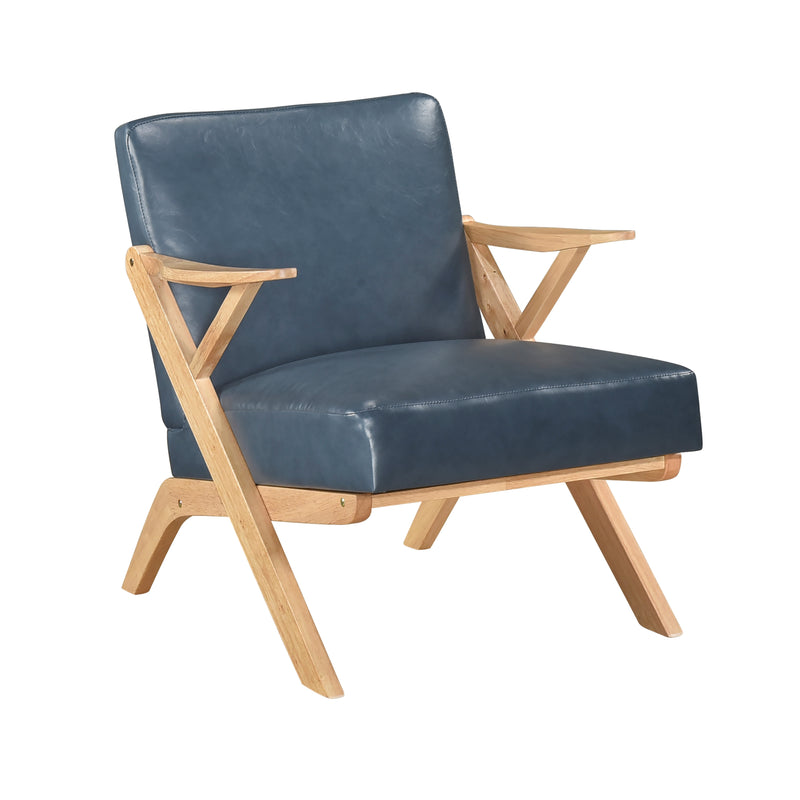 Home Elegance Gideon Natural Blue Accent Chair