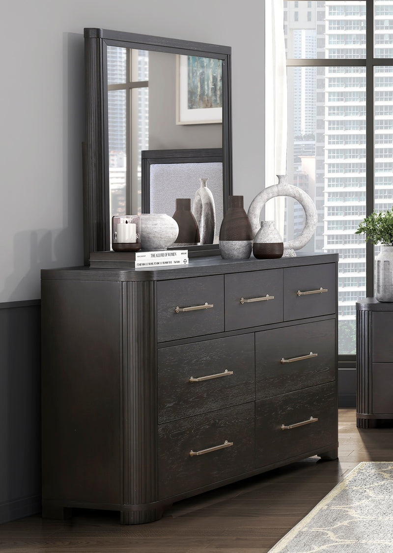 Home Elegance Gilbert Charcoal Dresser And Mirror