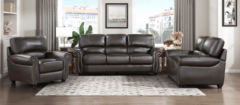 Home Elegance Foxborough Brown 3pc Living Room Set